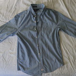 Vineyard Vines Long Sleeve Button Down WHALE Shirt (Boy's Extra Small) Blue